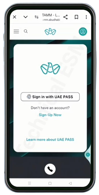Click on "Sign in with UAE PASS"