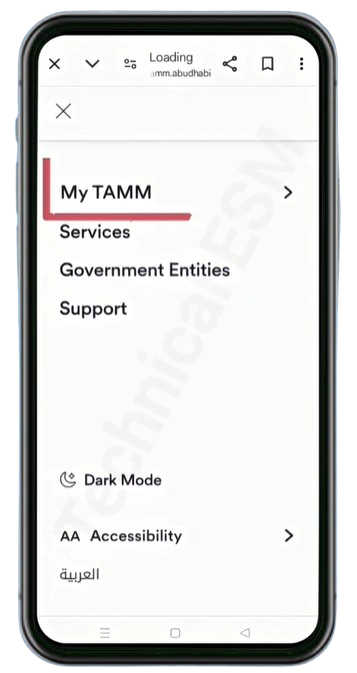 Open "My TAMM"